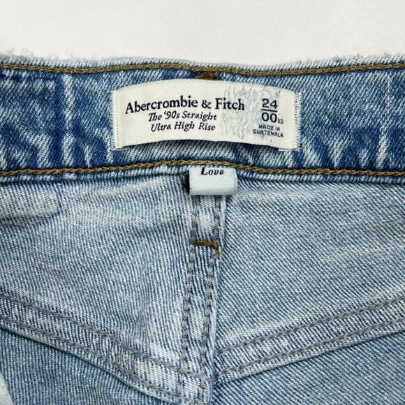 Abercrombie 90s Curve Love Jeans 00 XS Extra Short - Picture 7 of 9